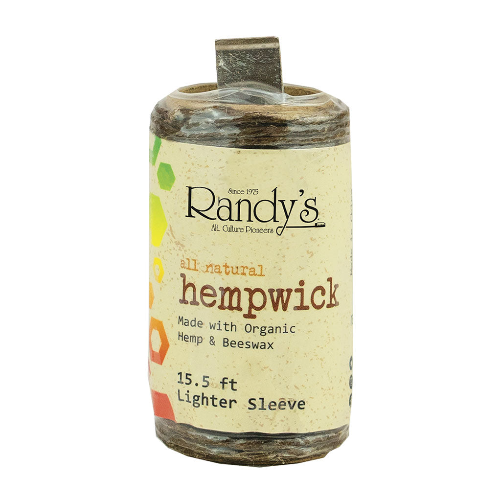 Randy's all natural hempwick lighter sleeve on a white background 15.5ft