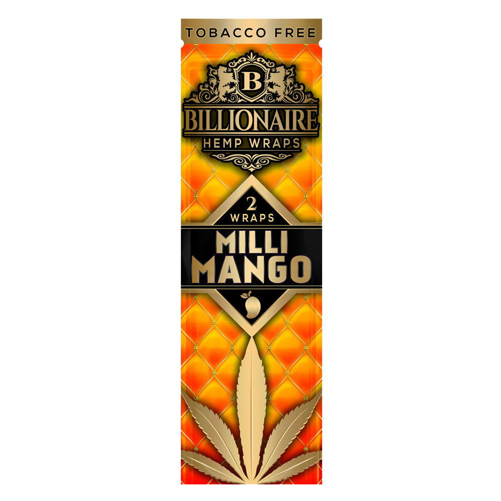 Pack of Billionaire Hemp Wraps in Milli Mango flavor on a white background