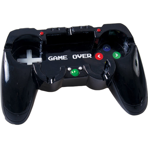Black gaming controller ashtray with 'Game Over' text on a white background