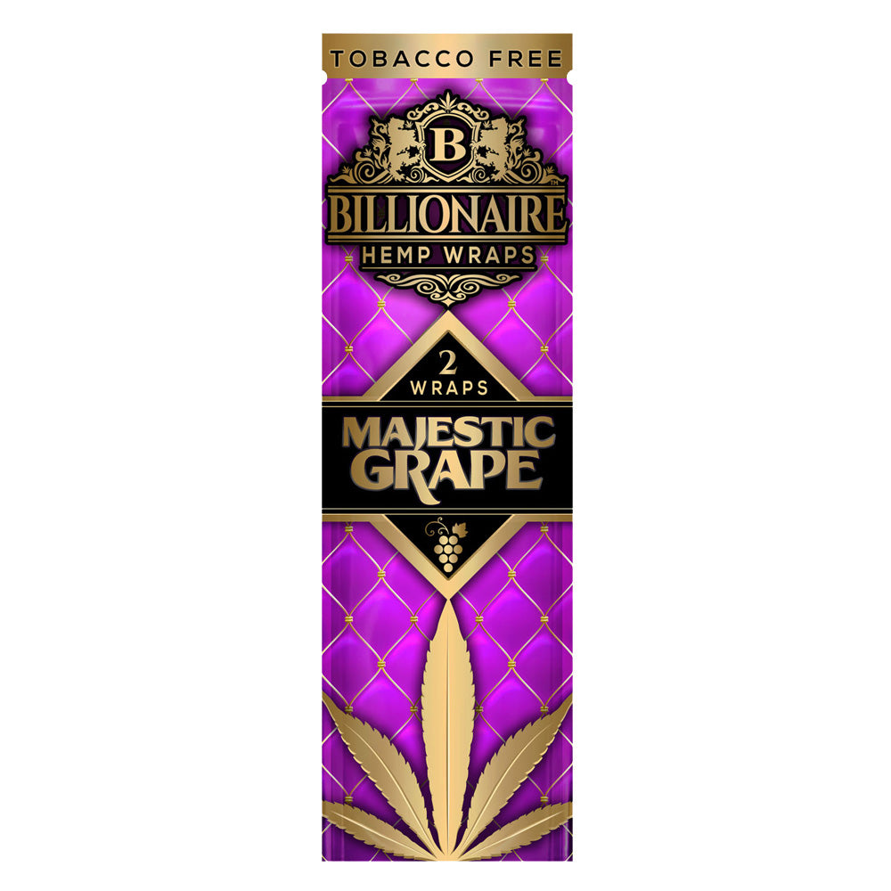 Pack of Billionaire Hemp Wraps in Majestic Grape flavor on a white background