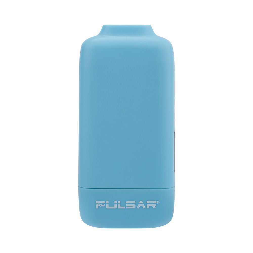 Blue cylindrical container with 'Pulsar' branding on a white background