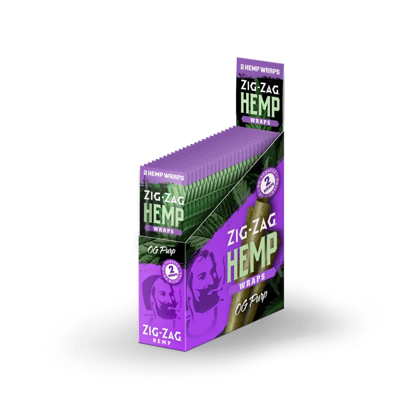 Zig Zag Hemp Wraps •  2PK • Display • Case of 25 • $1.20 per pack