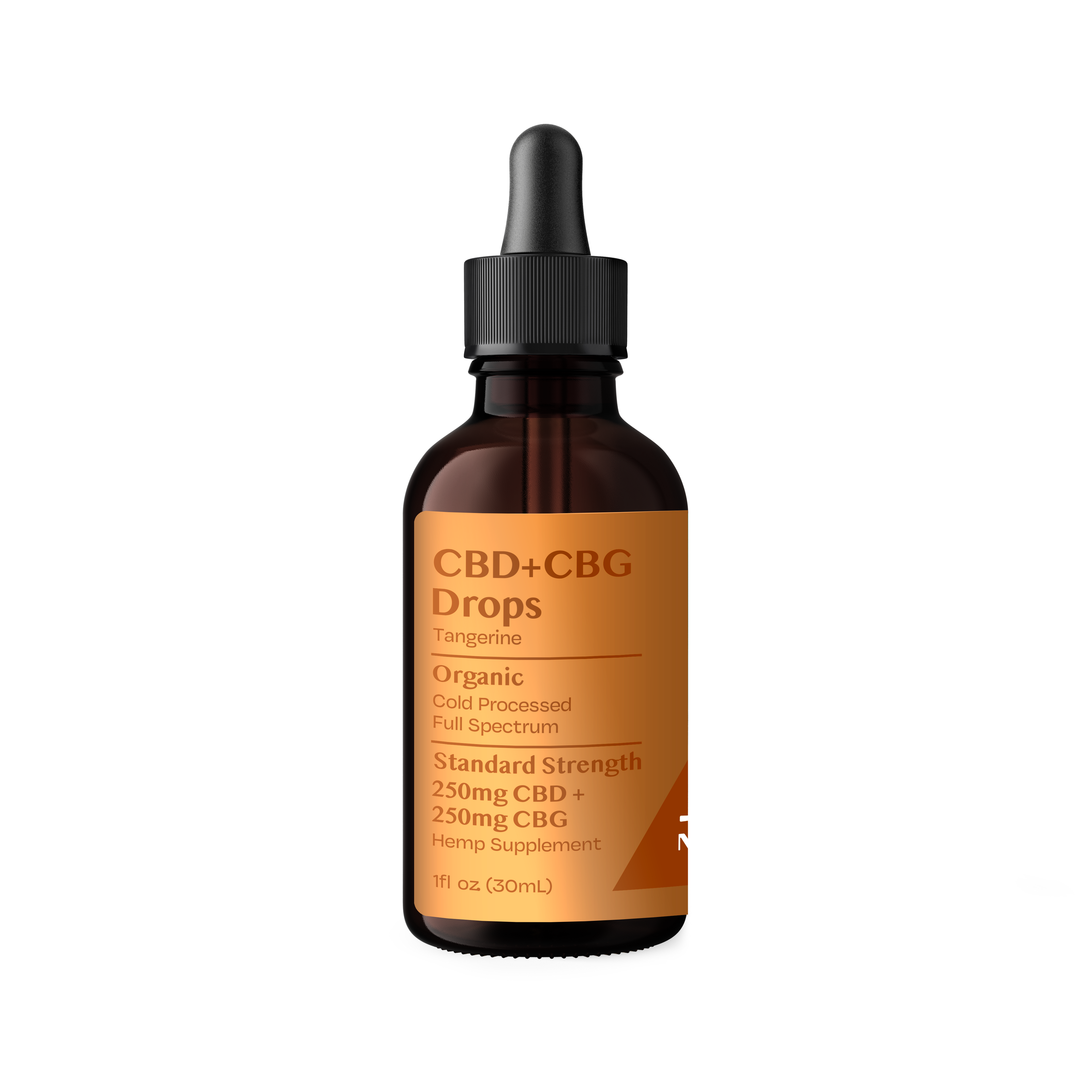CBD+CBG Drops bottle on a white background