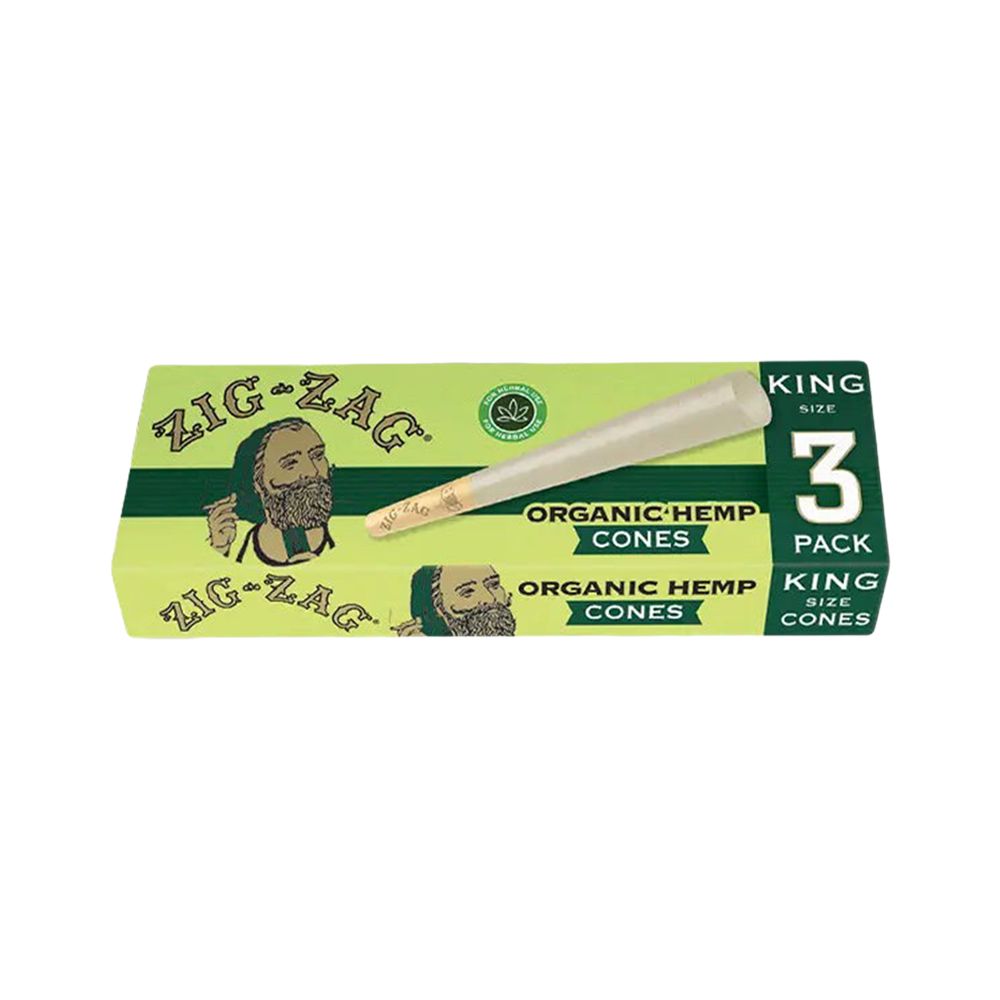 Zig Zag Organic Hemp Cones Display • Case of 24 • $2.77 per pack