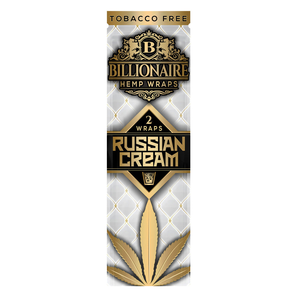 Pack of Billionaire Hemp Wraps in Russian Cream flavor on a white background