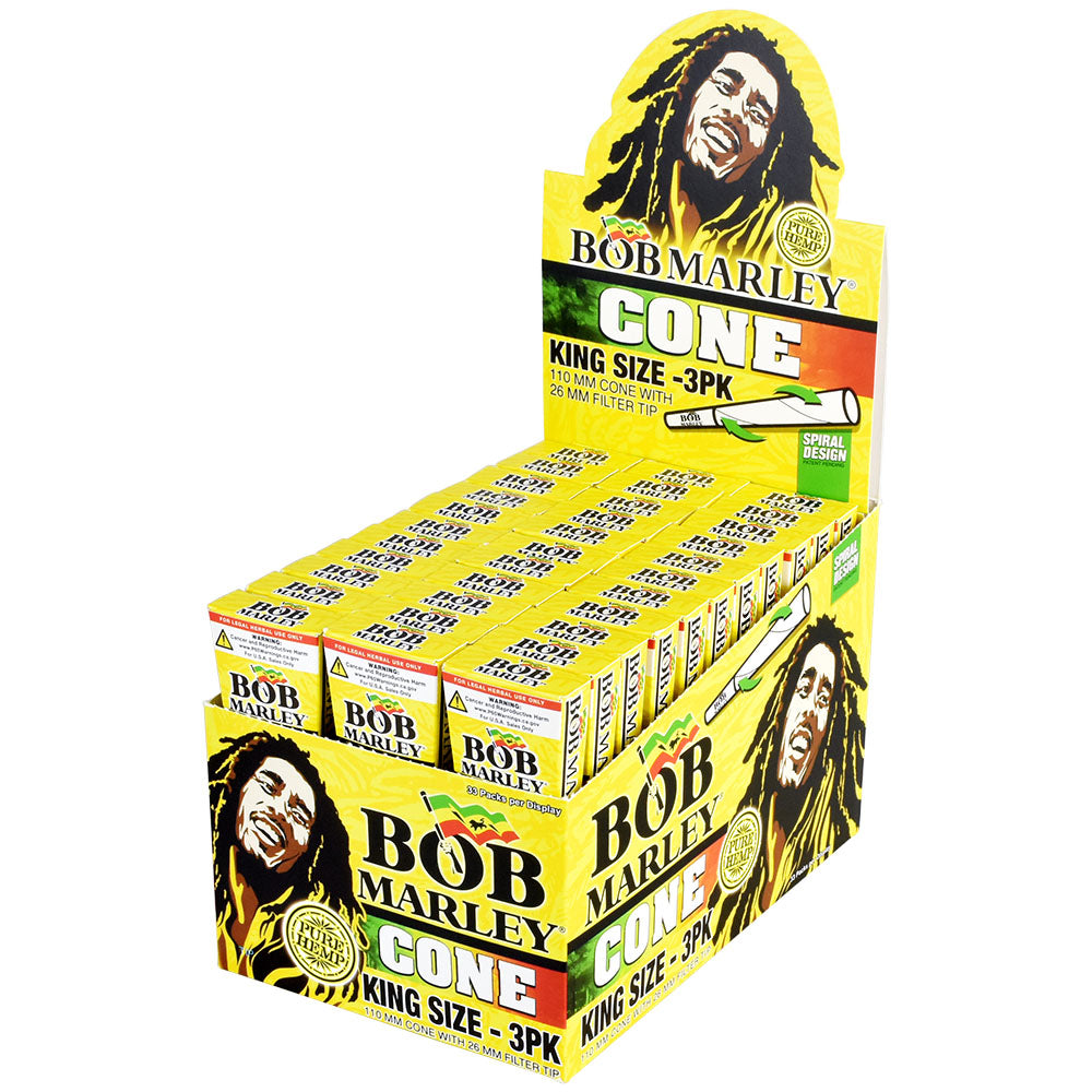 Bob Marley Pre-Rolled Hemp Cones • Display • Case of 33 • $2.90 per pack