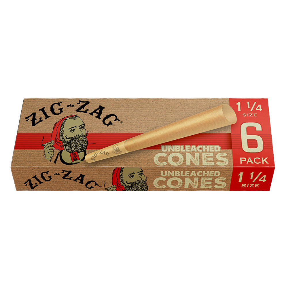 Zig Zag Unbleached Paper Cones • Display • Case of 24 • $2.66 per pack