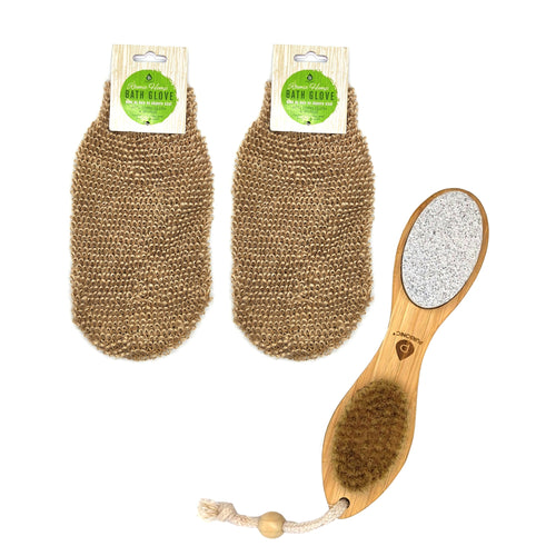 A dual-step care set designed to support your routine with balanced exfoliation and targeted foot care.

Combining natural sisal fibers with a multi-surface bamboo tool, this set brings together gentle texture and more focused smoothing—creating a simple, effective system for everyday use.

✨ EXPERIENCE

Designed for Reset
Built for those who value consistency and a more intentional approach to care.

From full-body exfoliation to more detailed foot care, each element is designed to help you maintain a clea