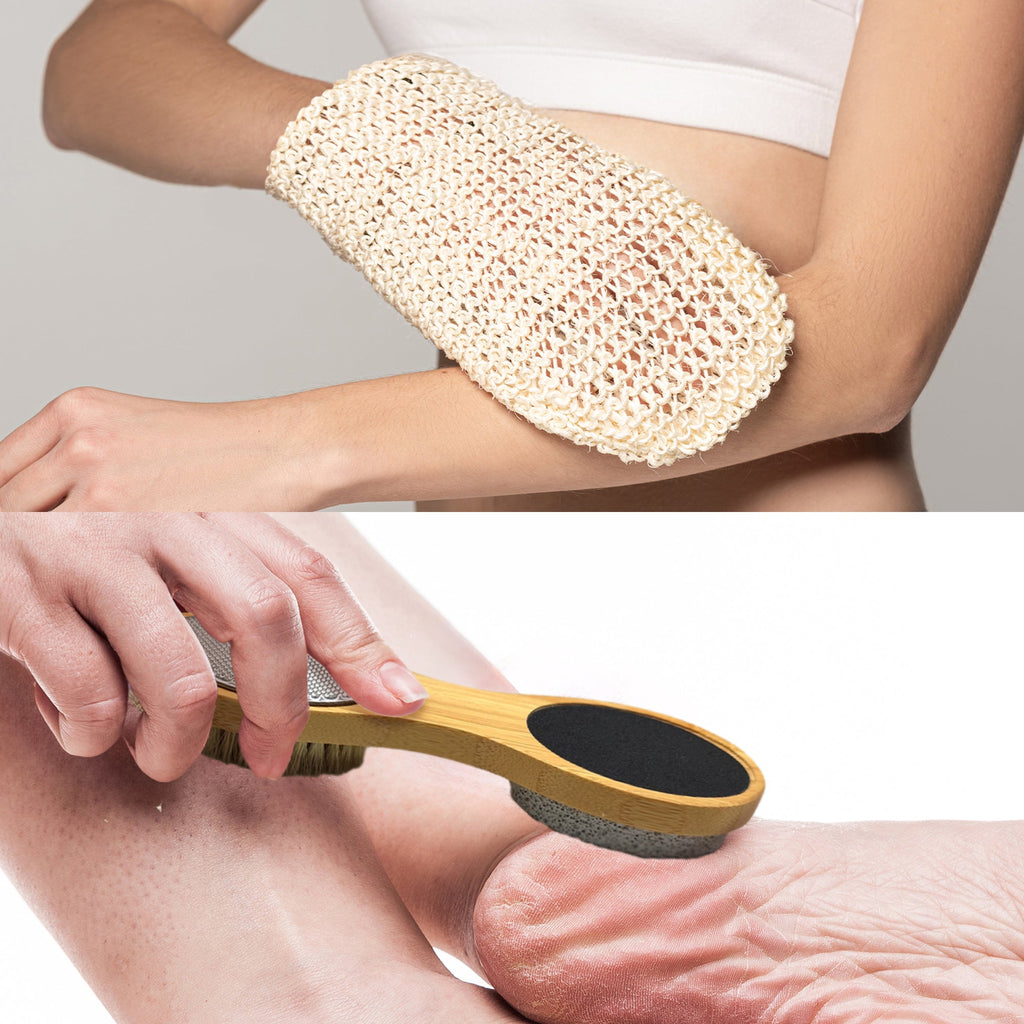 A dual-step care set designed to support your routine with balanced exfoliation and targeted foot care.

Combining natural sisal fibers with a multi-surface bamboo tool, this set brings together gentle texture and more focused smoothing—creating a simple, effective system for everyday use.

✨ EXPERIENCE

Designed for Reset
Built for those who value consistency and a more intentional approach to care.

From full-body exfoliation to more detailed foot care, each element is designed to help you maintain a clea