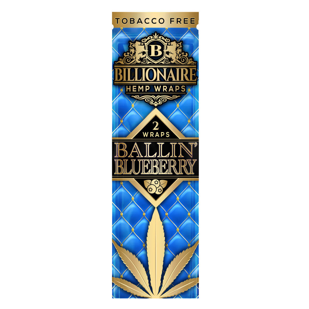 Pack of Ballin' Blueberry Hemp Wraps by Billionaire on a white background