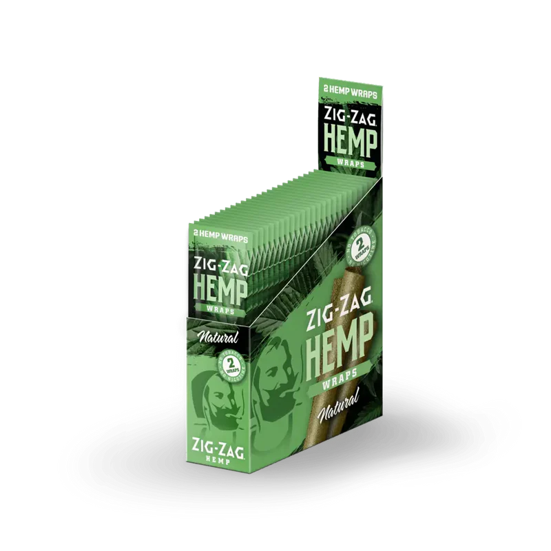 Zig Zag Hemp Wraps •  2PK • Display • Case of 25 • $1.20 per pack