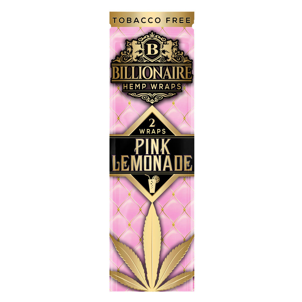 Pack of Billionaire Hemp Wraps in Pink Lemonade flavor on a white background