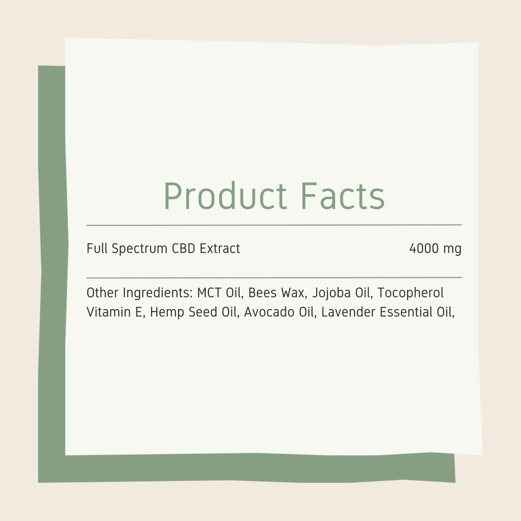 CBD Balm (4,000mg) • Full Spectrum • Case of 5 • $35 per pack