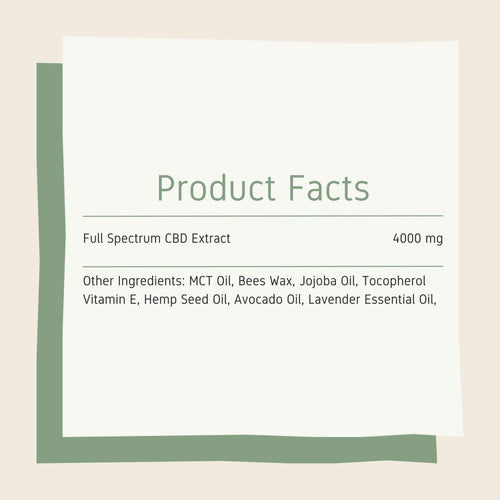 CBD Balm (4,000mg) • Full Spectrum • Case of 5 • $35 per pack