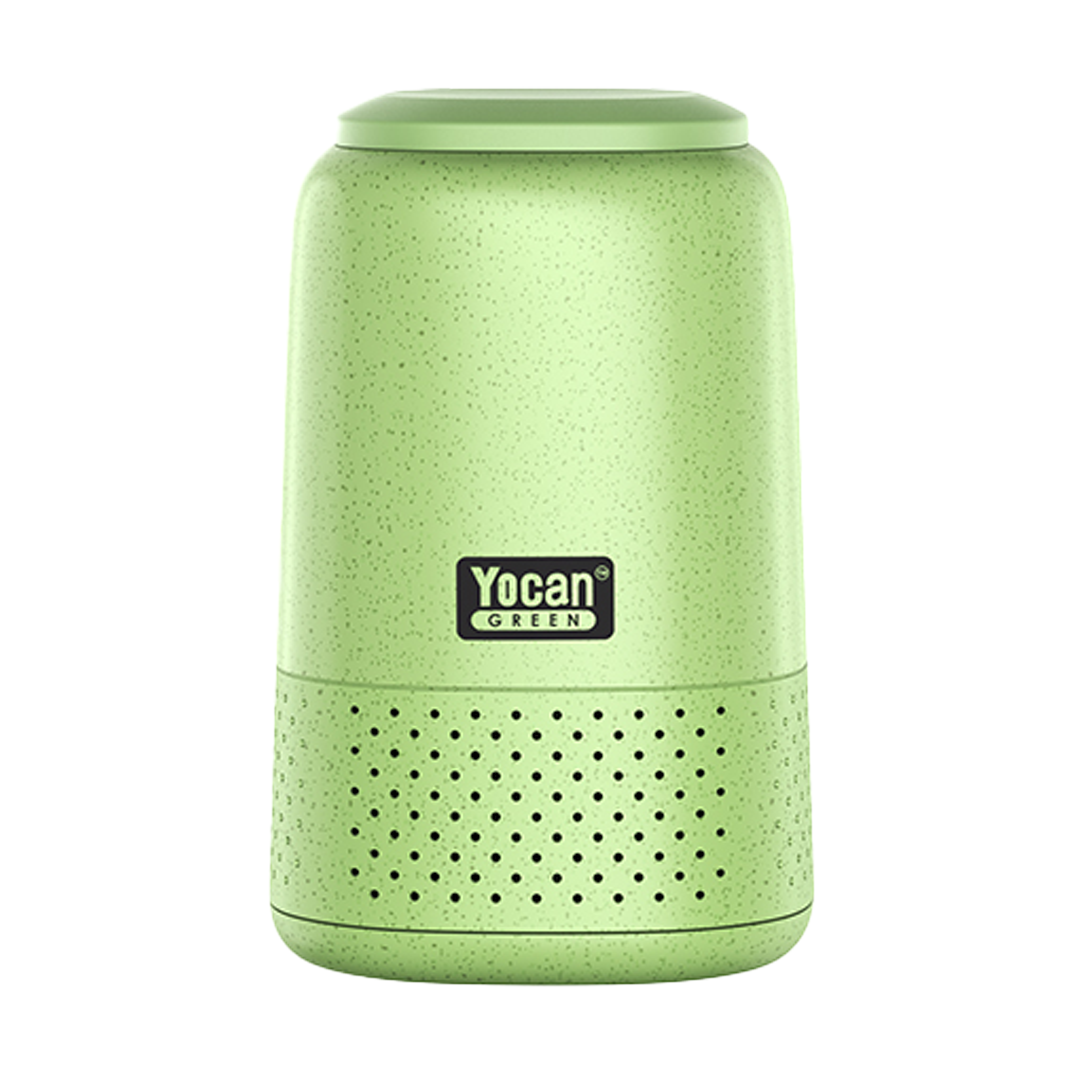 Green Yocan portable air filter product on a white background