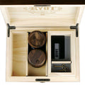 Preservation, refined.
An elegant, multi-chamber storage system crafted to maintain freshness while keeping your setup clean and organized.

Built from rich walnut and designed with a humidor-style interior, this box helps support a more controlled environment—preserving quality, aroma, and consistency over time.

✨ EXPERIENCE

Designed for Preservation
Built for those who value both material quality and long-term storage.

The multi-chamber layout and included insert box allow for separation and organizati