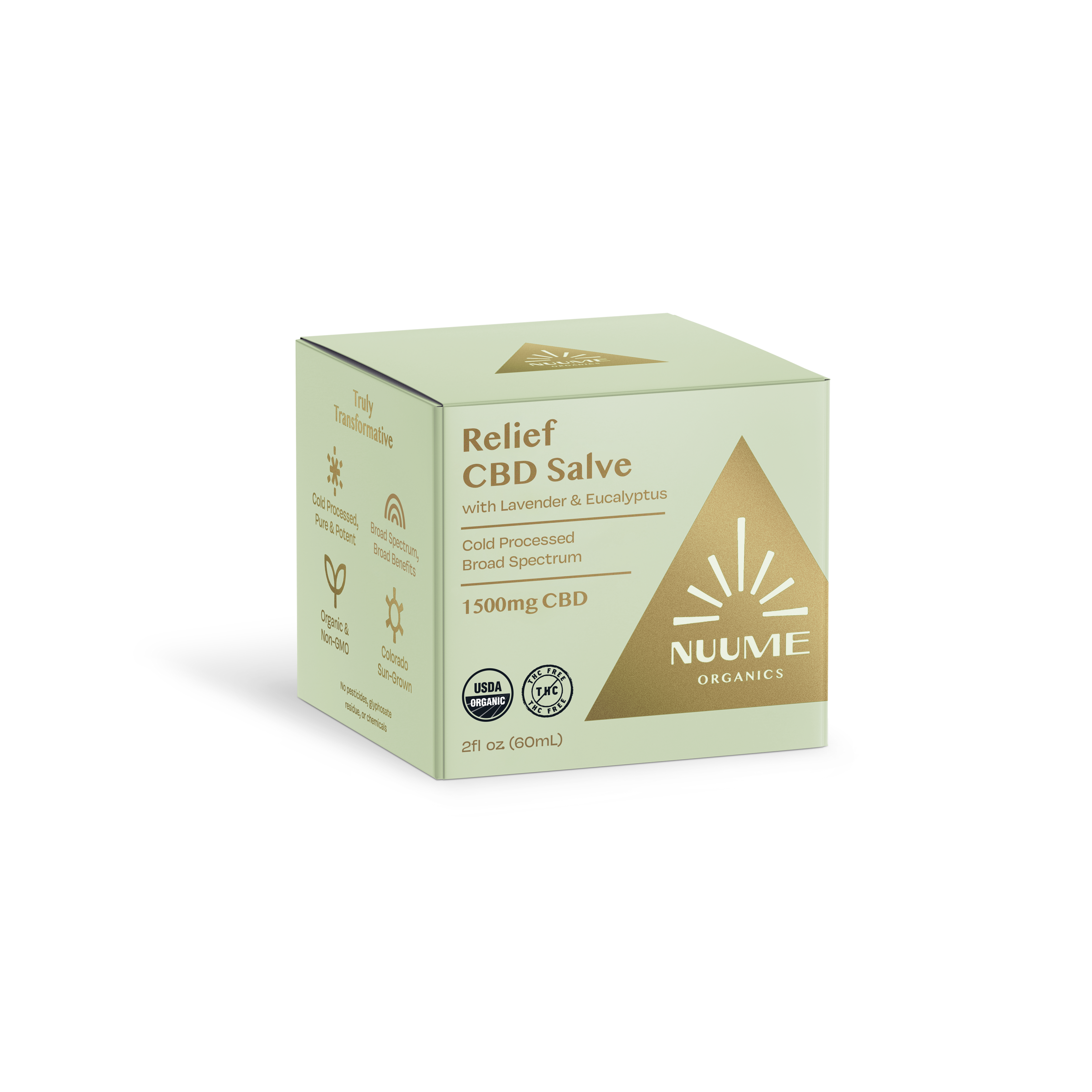 Box of Nume Organics Relief CBD Salve on a white background