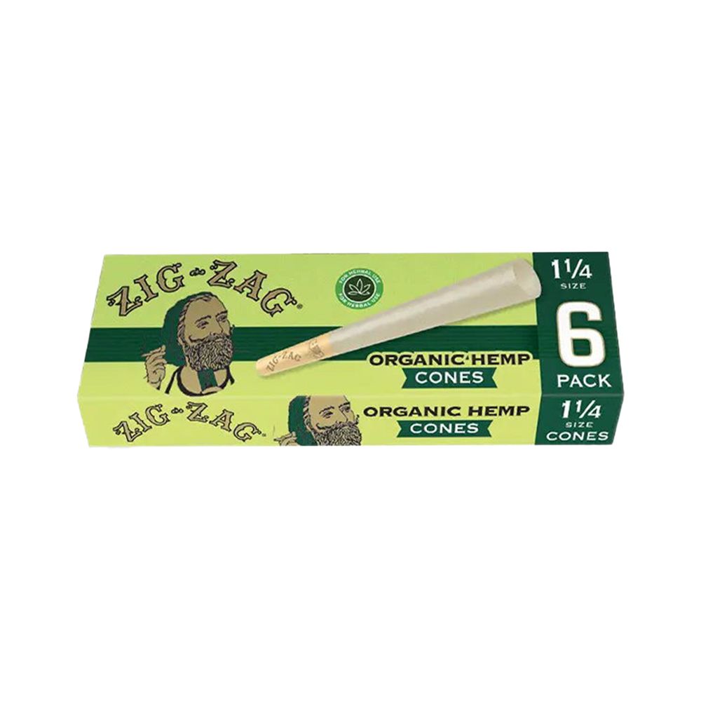 Zig Zag Organic Hemp Cones Display • Case of 24 • $2.77 per pack
